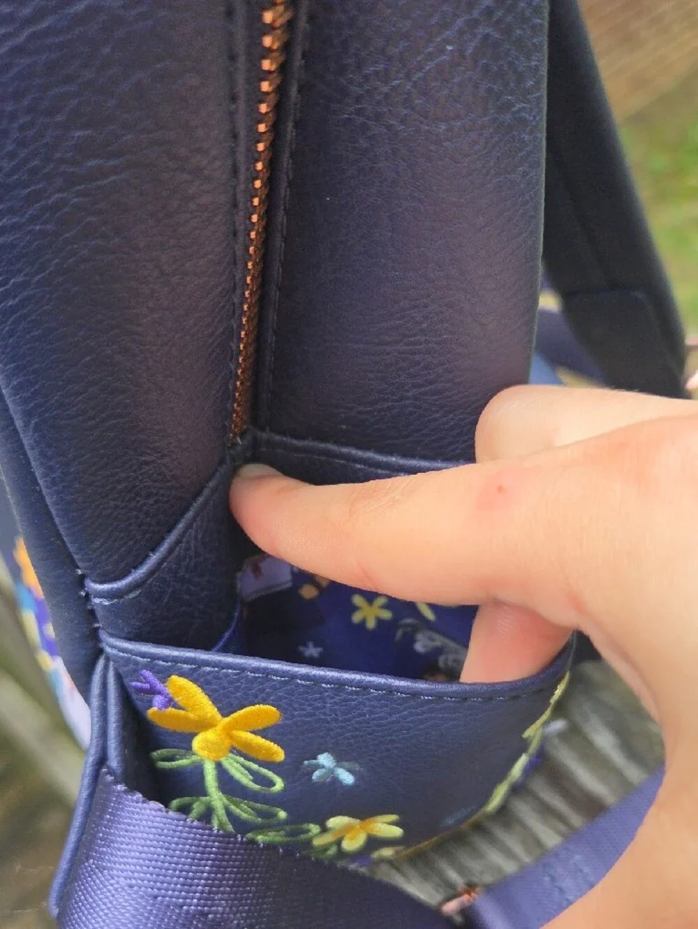 Loungefly Navy Floral 'Being Strong is Fabulous' Mini Backpack